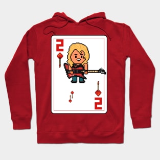 Pixelrockstars Two of Diamonds Playing Card Hoodie